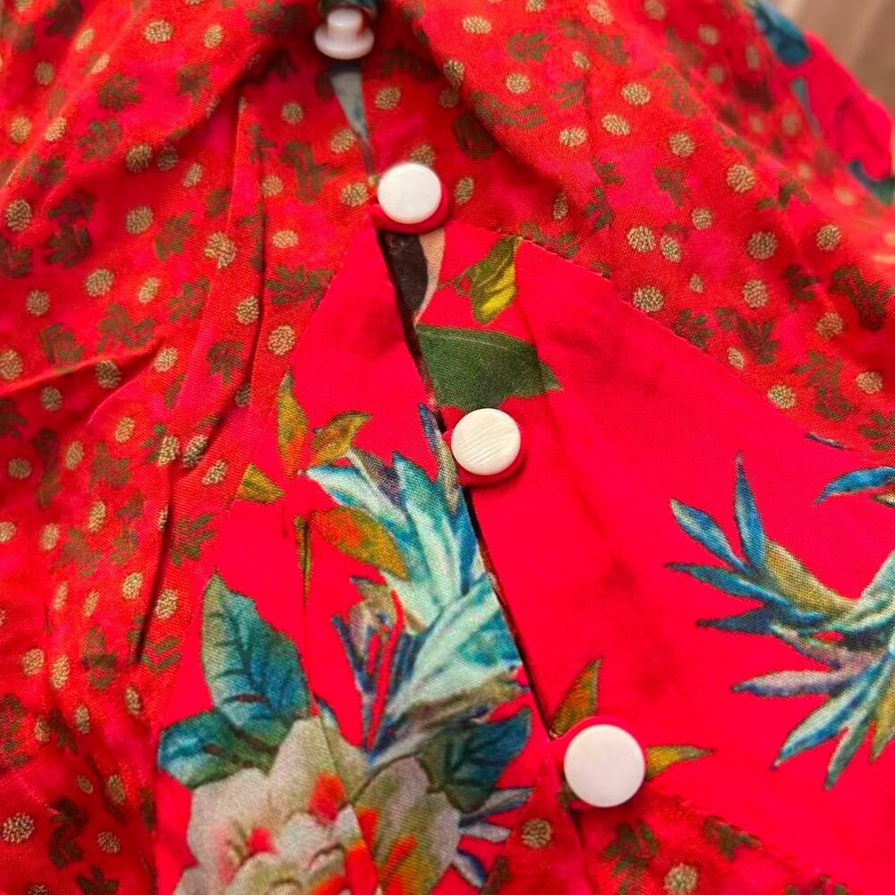 NWOT JOHNNY WAS Floral Malakye Paneled Cover Up Maxi Dress Boho Red Size S - Picture 13 of 13